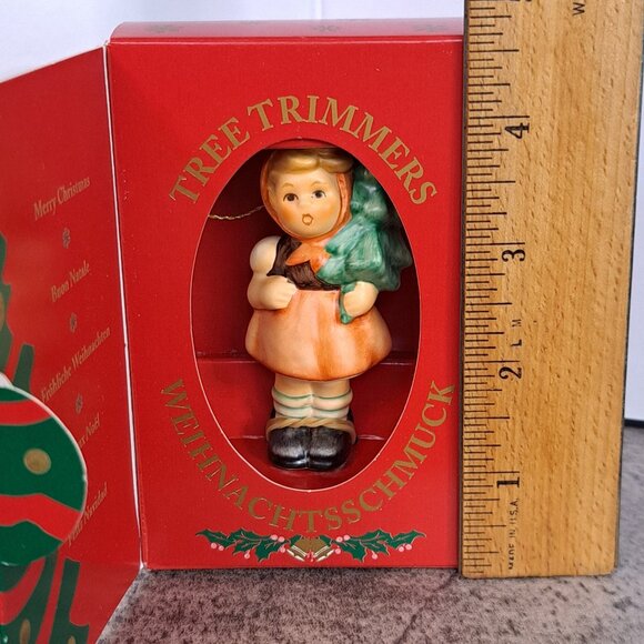 Goebel Hummel Girl with Fir Tree Christmas Ornament Porcelain Figure 3" In Box - Picture 1 of 6